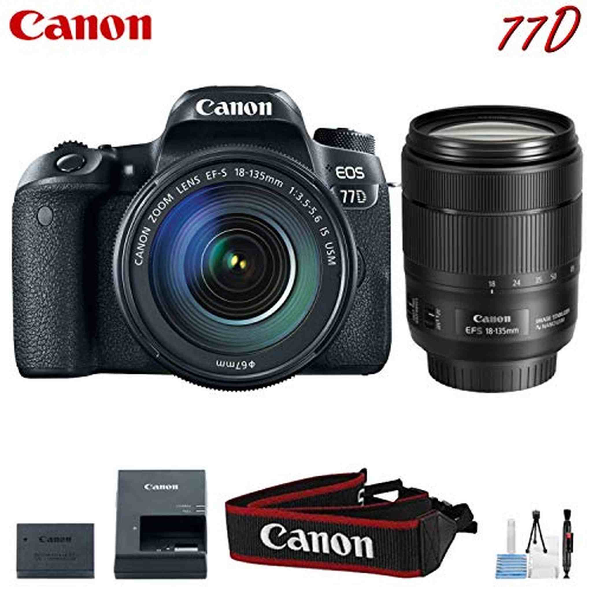 Canon EOS 77D Digital SLR Camera with 18-135mm Lens Kit International Model Canon