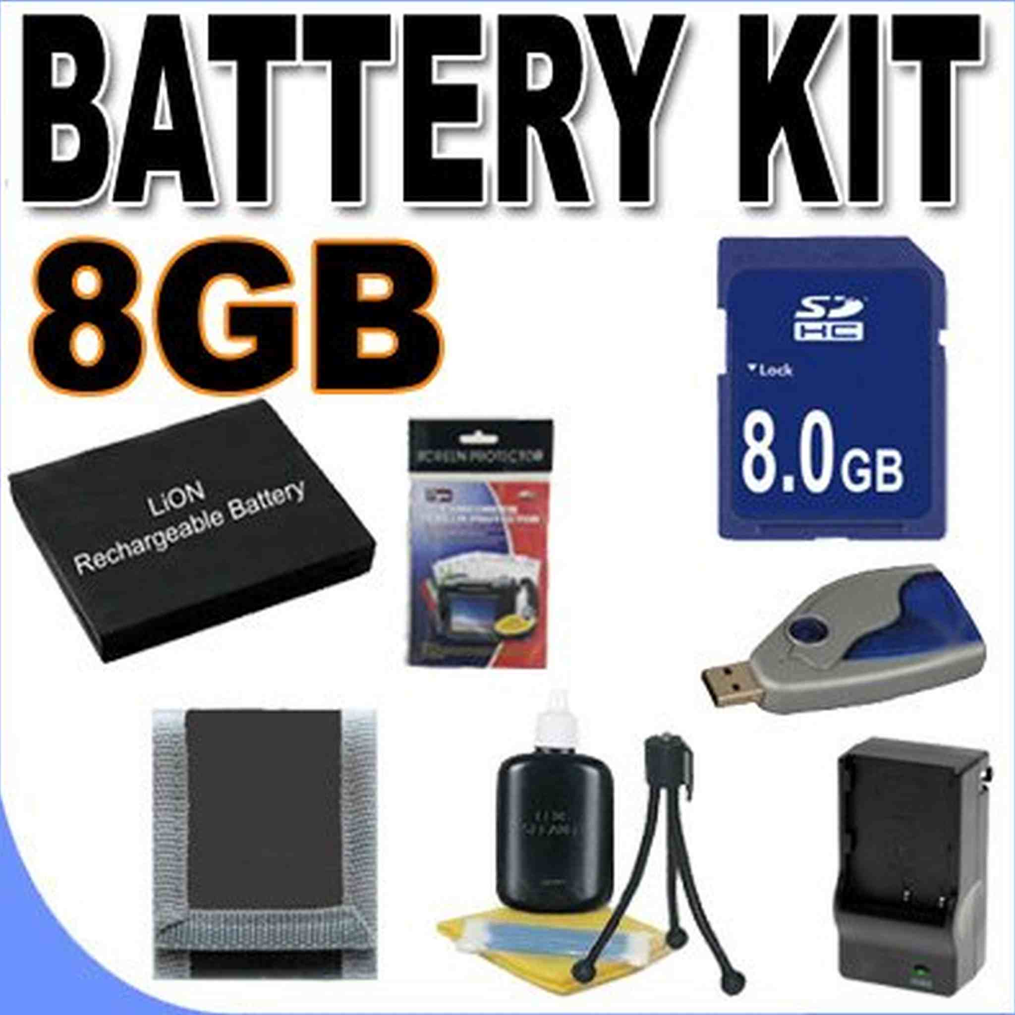 NP-45 Lithium Ion Replacement Battery BigVALUEInc Accessory Saver 8GB Bundle for Fuji Finepix J & Z Series Digital Camer