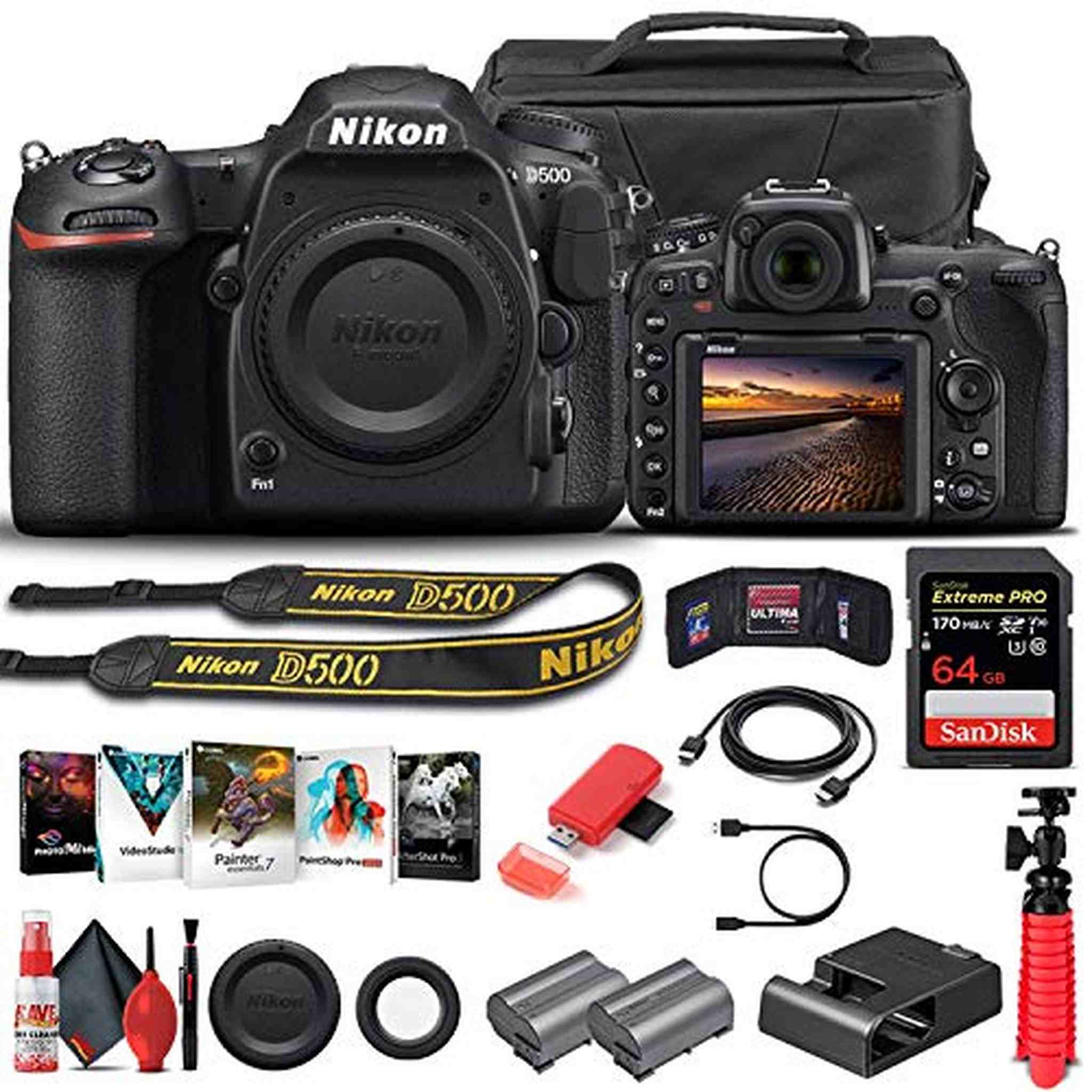 Nikon D500 DSLR Camera Body Only 1559 - Basic Bundle - Reconditioned Nikon