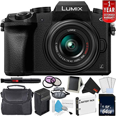 Panasonic Lumix DMC-G7 Mirrorless Digital Camera +14-42mm Lens Bundle +1 Year Ex