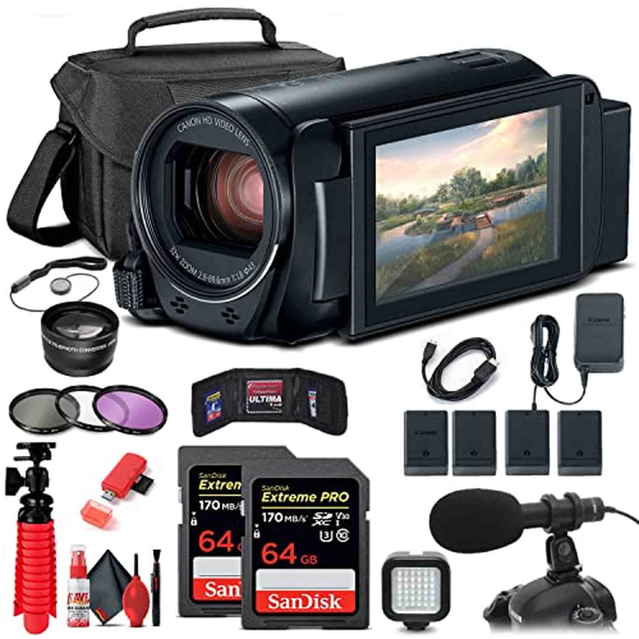 Canon VIXIA HF R800 Camcorder 1960C002 + Pro Mic + 2 x 64GB Cards + More - Reconditioned Canon