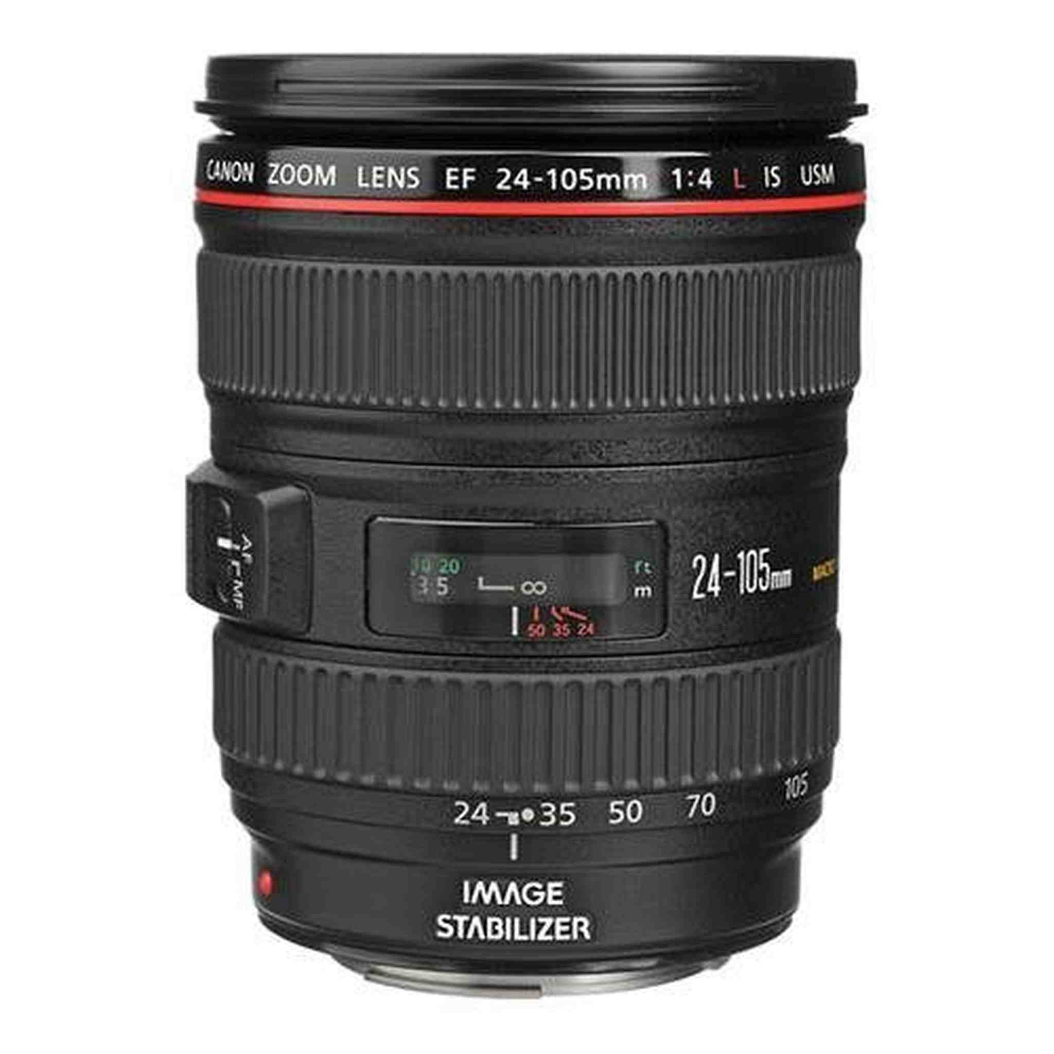 Canon EF 24-105mm f/4L IS USM AutoFocus Wide Angle Telephoto Zoom Lens - White Box Bulk Packaging - Used Canon