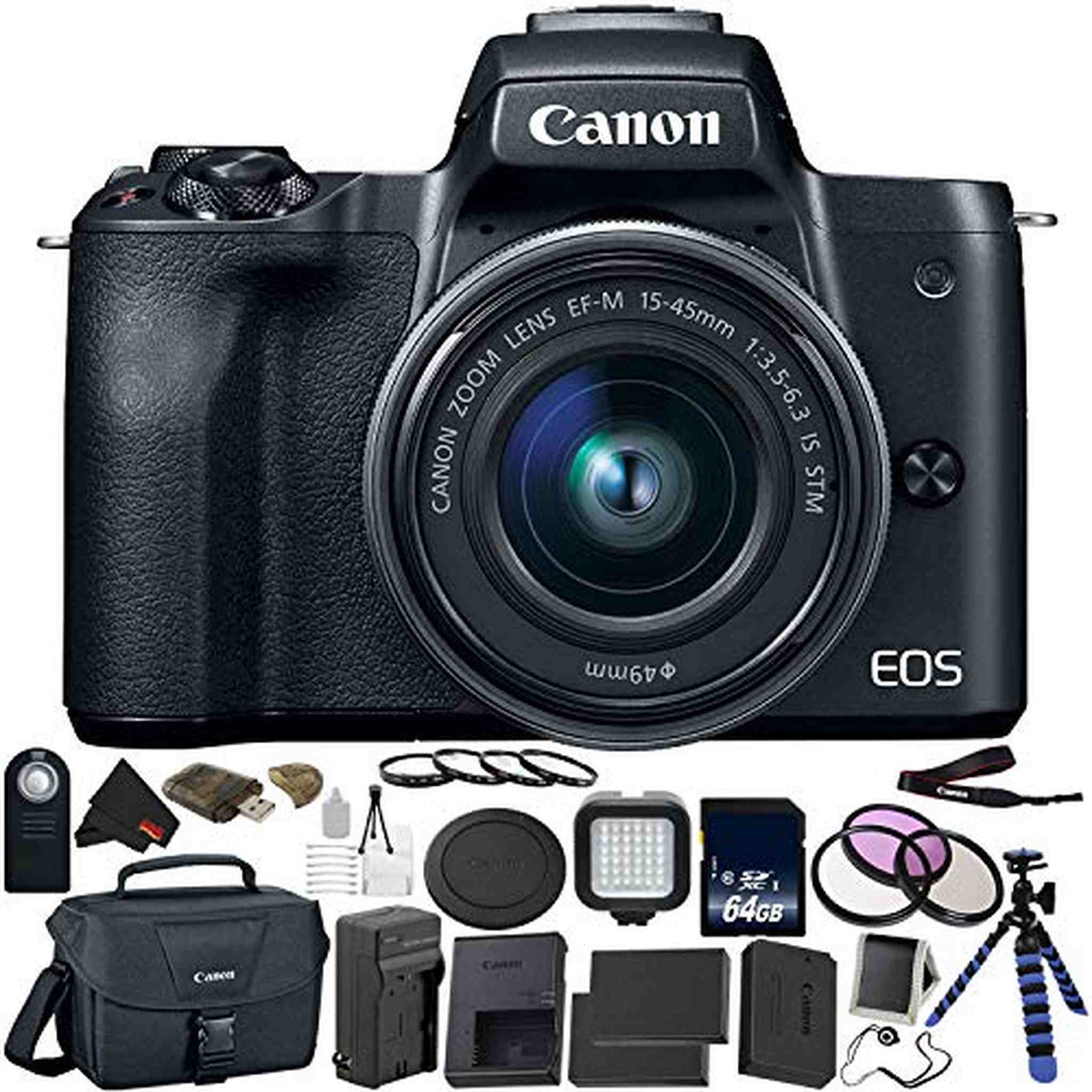 Canon EOS M50 Mirrorless Digital Camera with 15-45mm Lens Deluxe Bundle 04 Canon