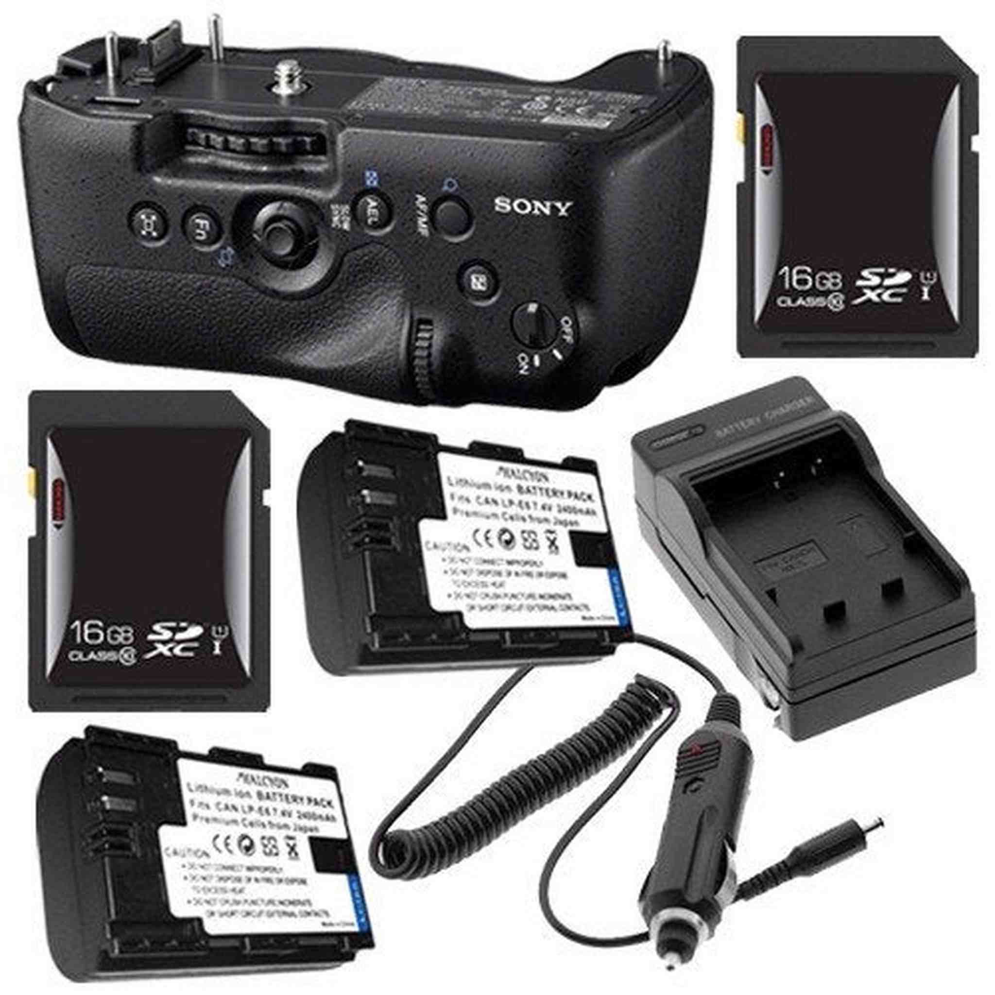 Sony Vertical Battery Grip for Alpha A99 DSLR Camera + NP-FM500H Battery + External Charger + 16GB SDHC Card Saver Bundl