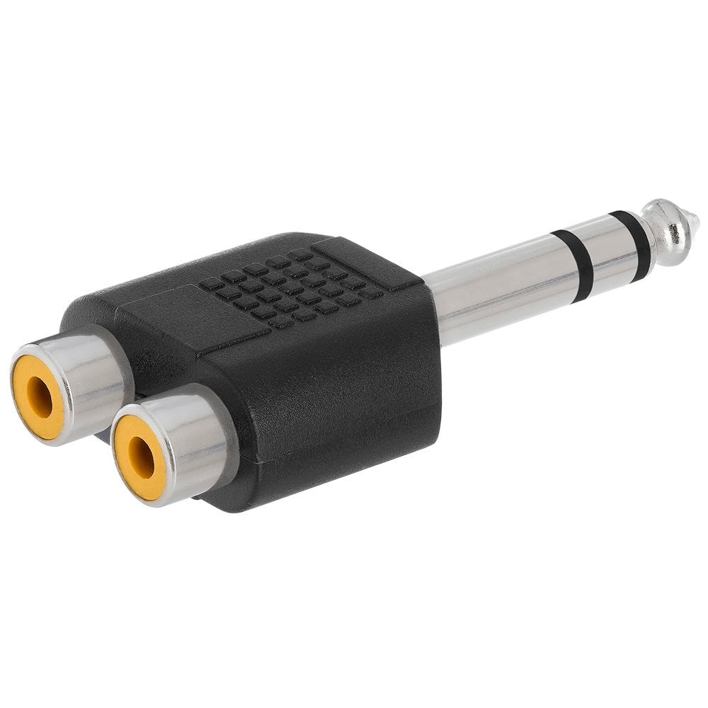 Cmple - 6.35mm Stereo Plug to 2xRCA Jack Adapter