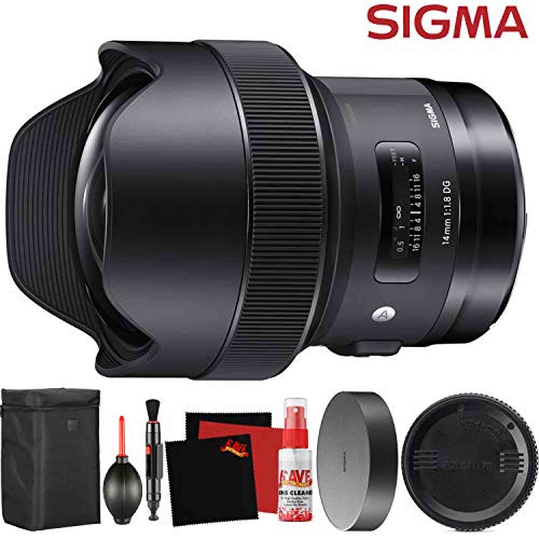 Sigma 14mm f/1.8 DG HSM Art Lens for Canon EF 450954 and Cleaning Accessories Bundle