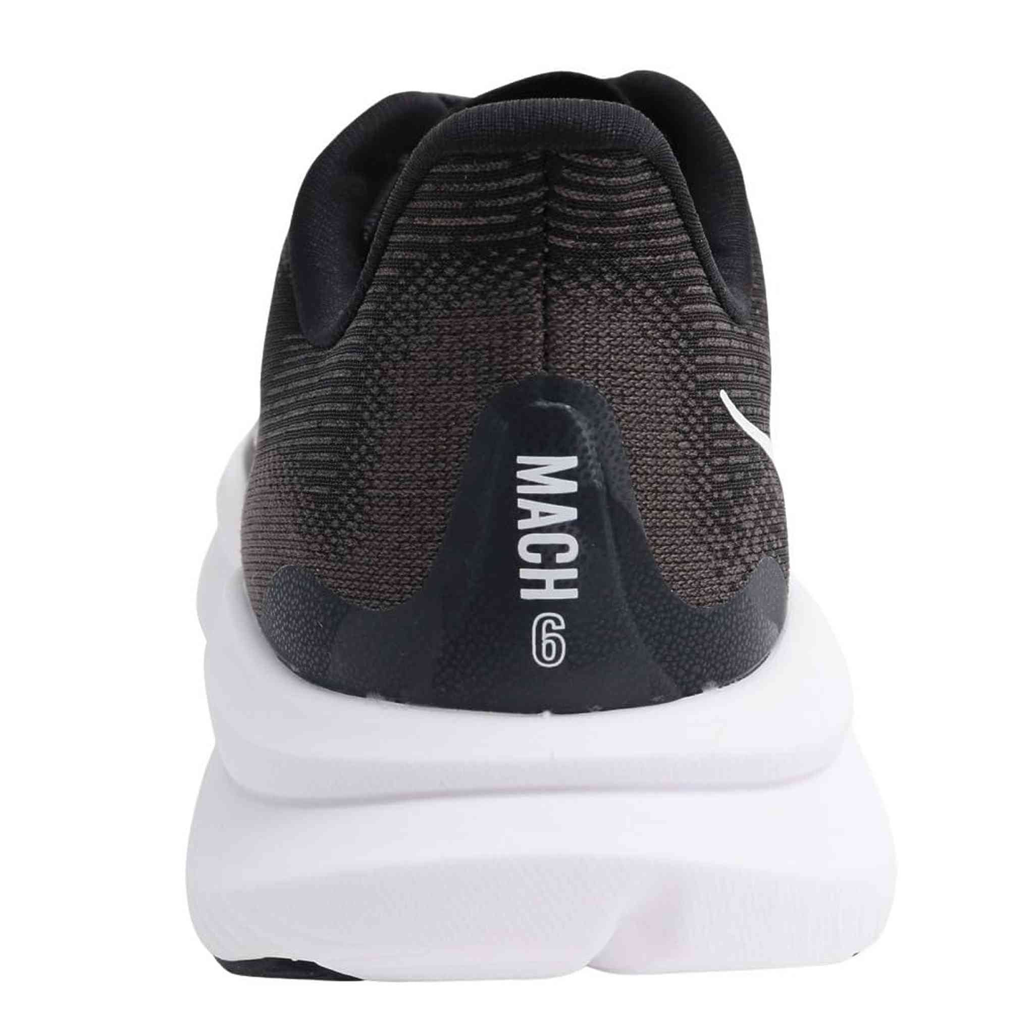 Hoka Women's Mach 6 Sneaker, Black/White, 6.5