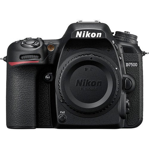 Nikon D7500 DSLR Camera (1581) Advanced Bundle Body W/Bag, Extra Battery, LED Light, Mic, and More
