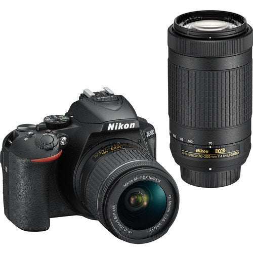 Nikon D5600 DSLR Camera with 18-55mm and 70-300mm Lenses International Model