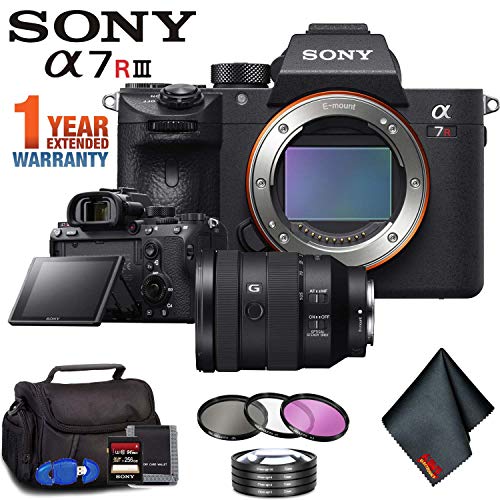 Sony Alpha a7R III Mirrorless Digital Camera (Body Only) + 24-105mm Lens + Filter Kit + Memory Card Kit + Carrying Case Advanced Bundle