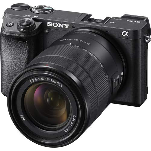 Sony Alpha a6300 Mirrorless Camera with 18-135mm Lens Black ILCE-6300M/B With Soft Bag, Lens Filters, Tripod, Additional Battery, 64GB Memory Card, Card Reader , Plus Essential Accessories