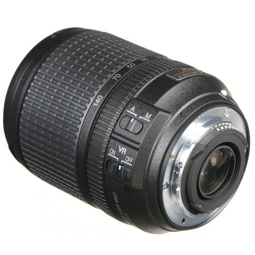 NIKON 18-140MM F/3.5-5.6G ED AF-S DX VR Lens with 1 Year Warranty, 12 in Flexible Tripod and 72 in Professional Heavy Al