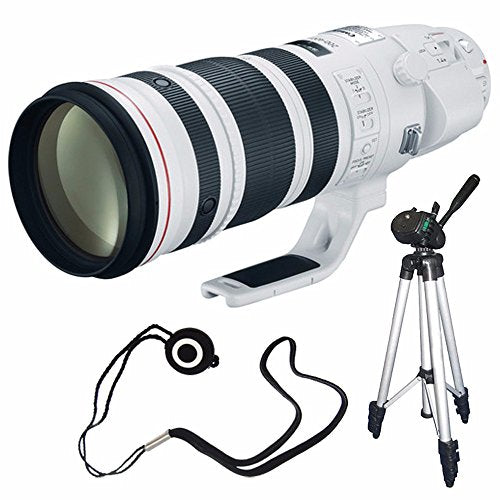 Canon EF 200-400mm f/4L is USM Lens (International Model) + Lens Cap Keeper + Full Size Tripod Bundle