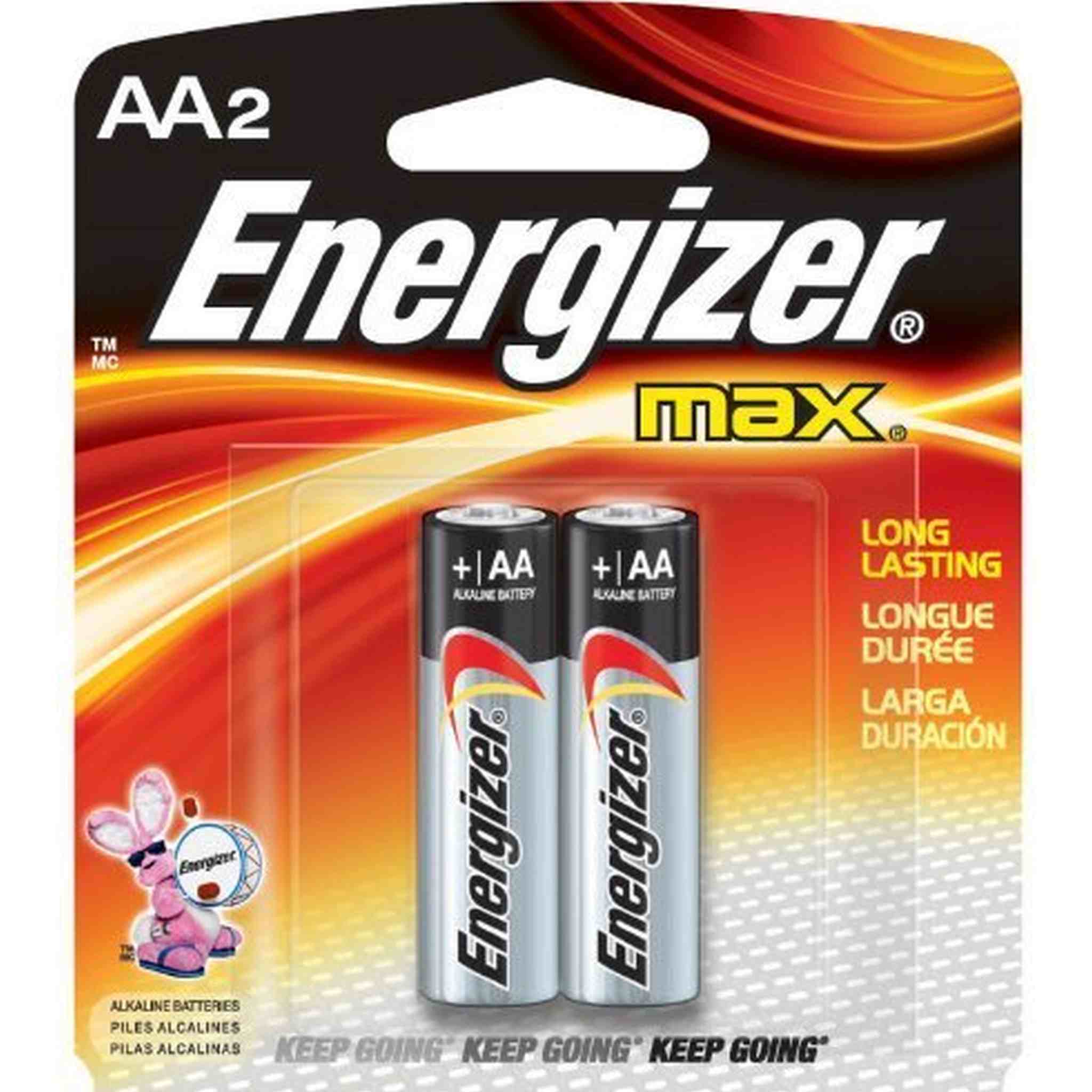 Energizer E91BP-2 AA Size Alkaline General Purpose Battery, AA - Alkaline - 1.5 V DC - 250-2 Packs 500 Batteries Total Energizer