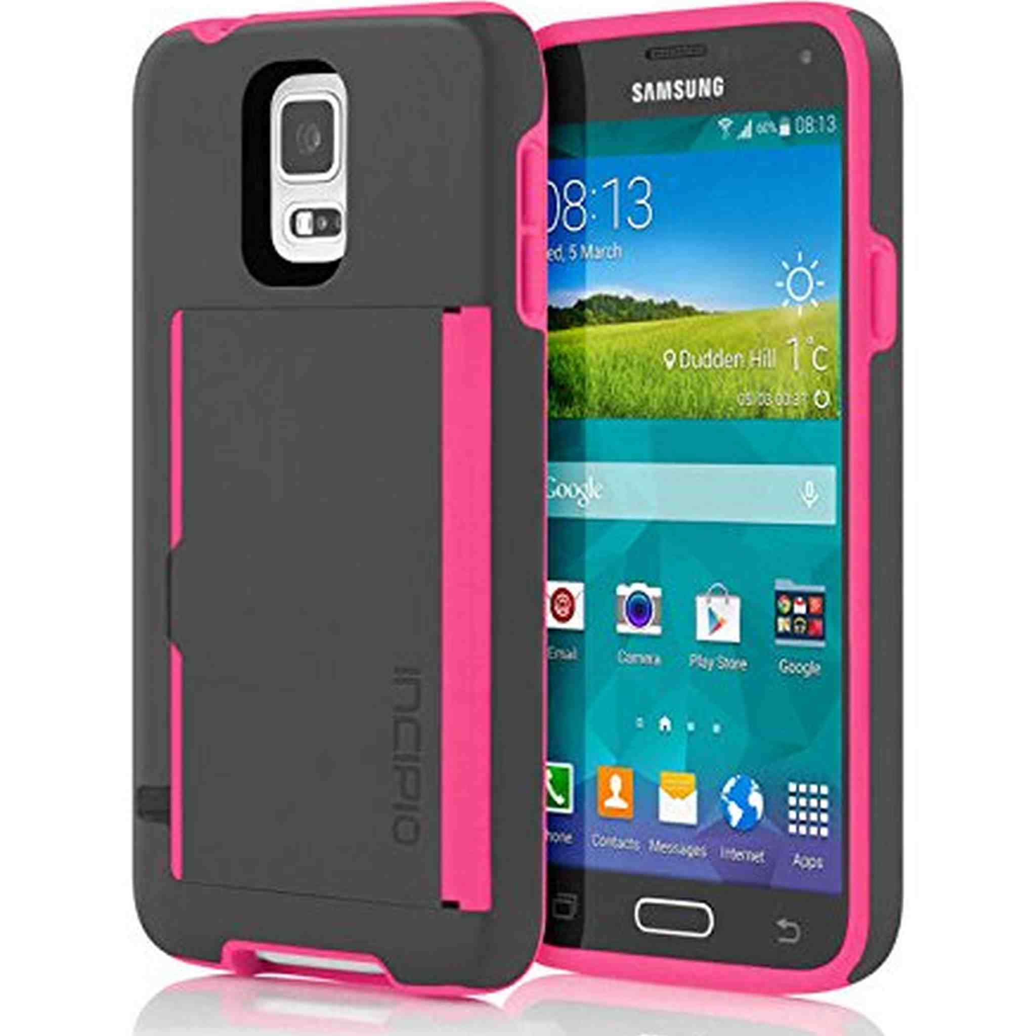 Incipio Stowaway for Samsung Galaxy S5 - Gray/Light Pink