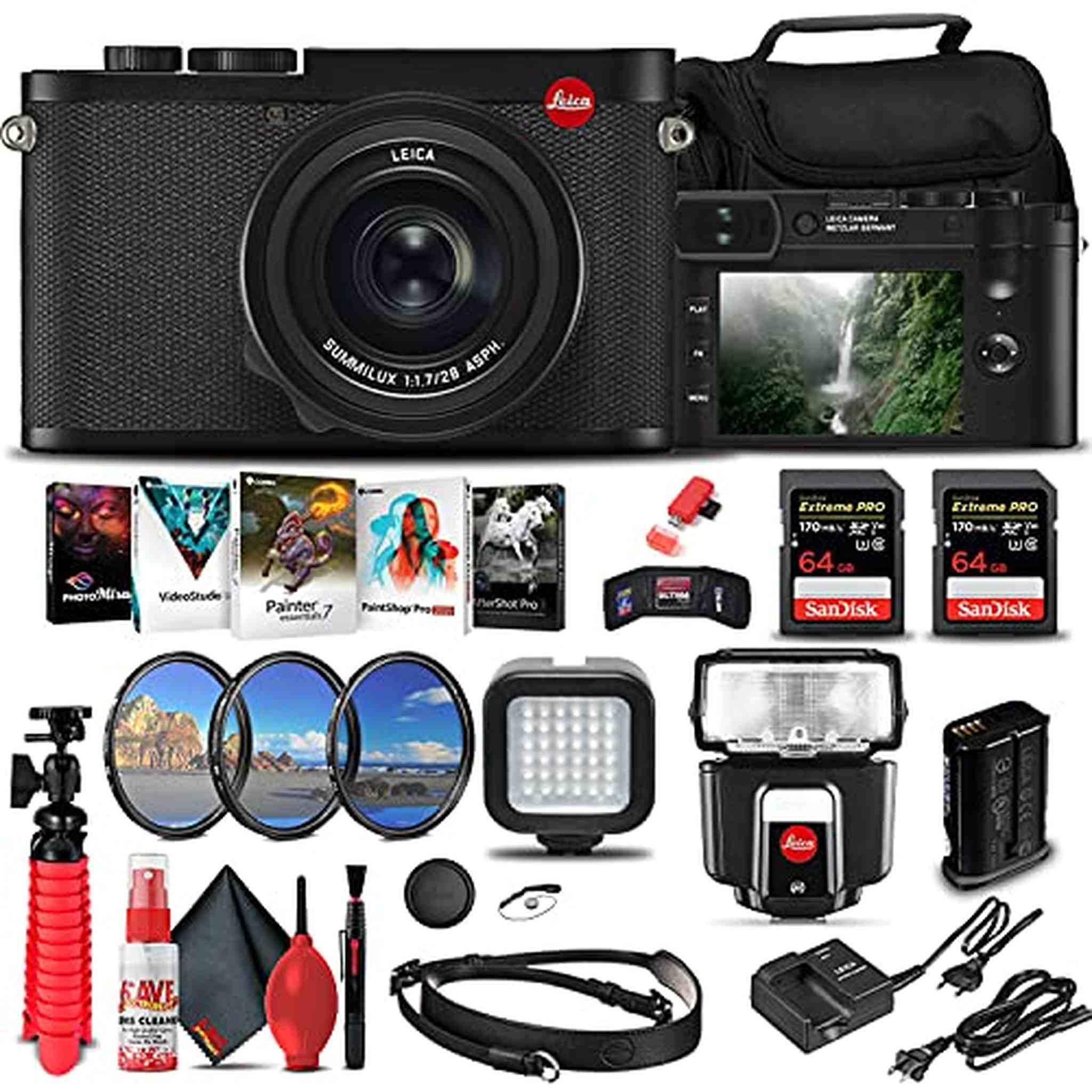 Leica Q2 Digital Camera + SF40 Flash + 2x 64GB Memory Card + More Bundle Leica