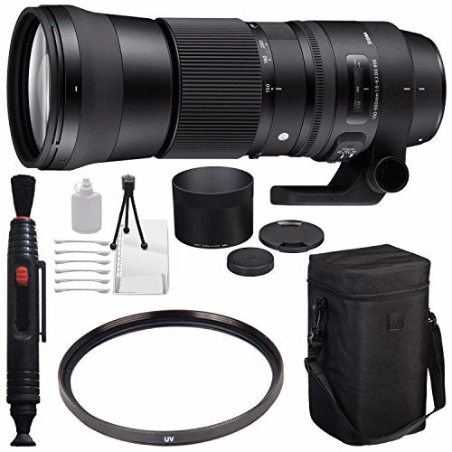 Sigma 150-600mm f/5-6.3 DG OS HSM Contemporary Lens for Nikon F + 95mm UV Filter + Deluxe Cleaning Kit + Lens Cleaning P