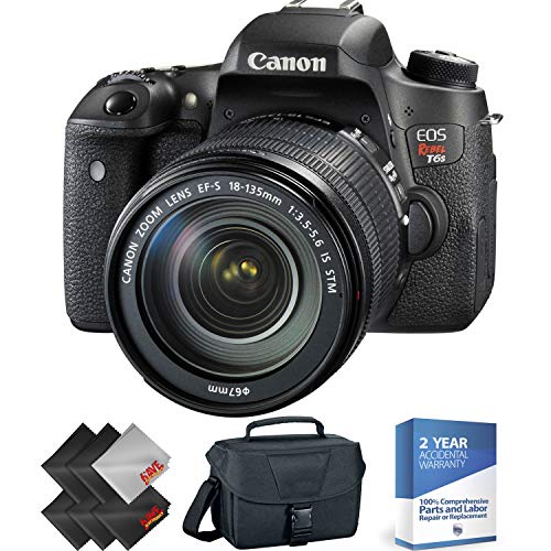 Canon EOS Rebel T6s DSLR Camera with 18-135mm Lens + 2 Year Accidental Warranty