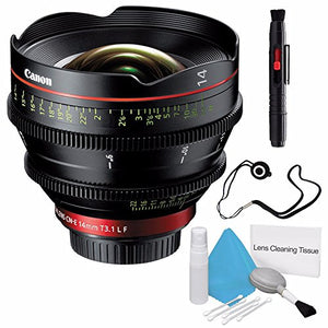 Canon CN-E 14mm T3.1 L F Cinema Prime Lens EF Mount International Model + Deluxe Cleaning Kit + Lens Cap Keeper