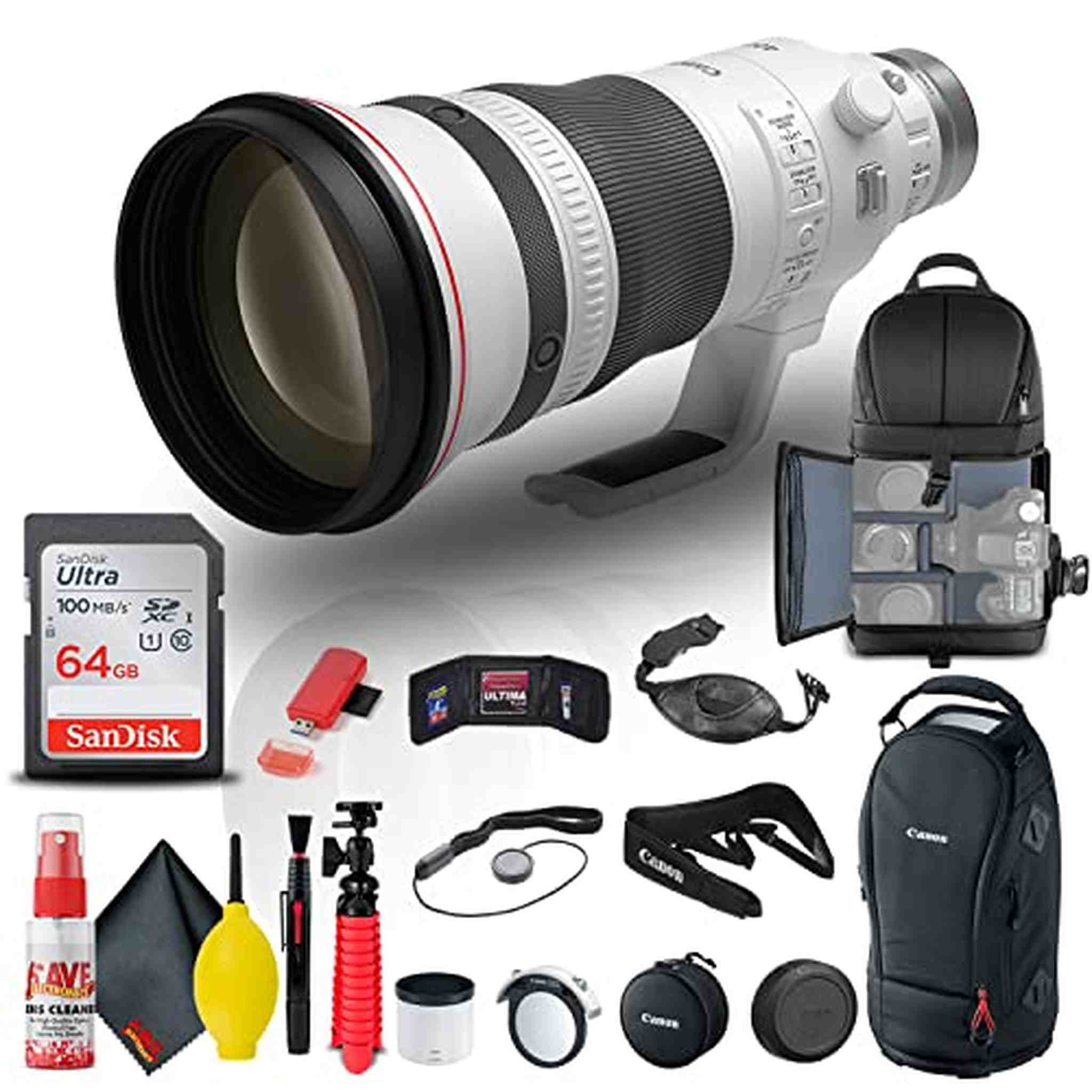 Canon RF 400mm f/2.8L IS USM Lens 5053C002 + BackPack + 64GB Card + More - Reconditioned Canon