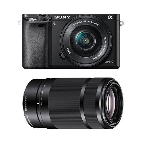 Sony Alpha A6000 Wi-Fi Digital Camera & 16-50mm Lens with E-Mount 55-210mm f/4.5-6.3 OSS Zoom Lens