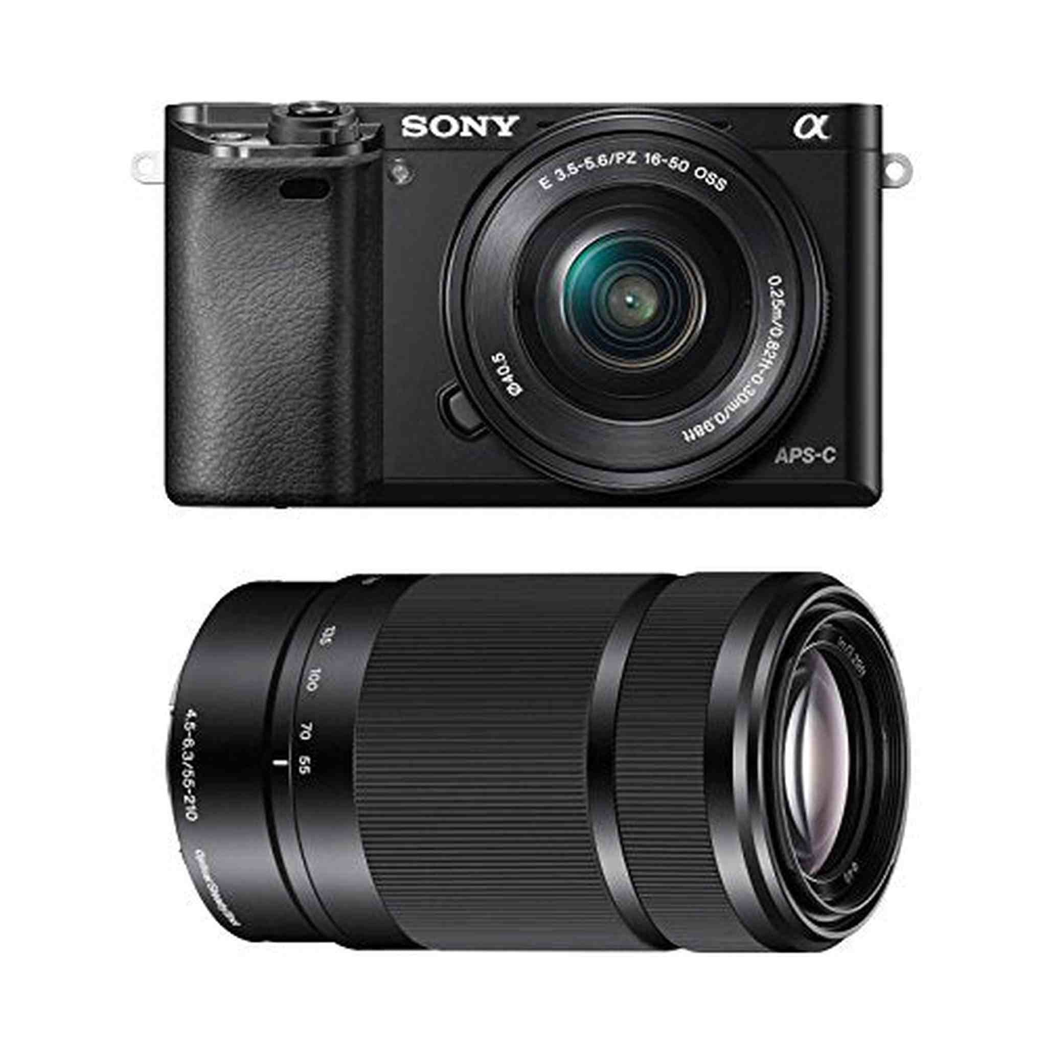 Sony Alpha A6000 Wi-Fi Digital Camera & 16-50mm Lens with E-Mount 55-210mm f/4.5-6.3 OSS Zoom Lens