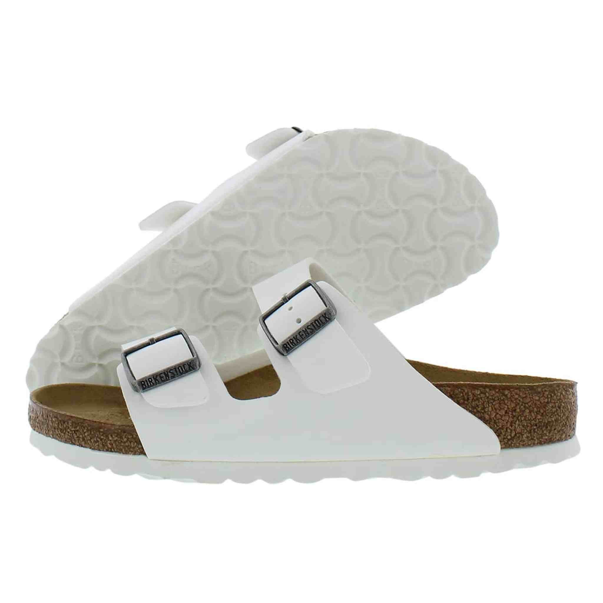 Birkenstock Women's Arizona Birko-Flo White Birko-Flor Sandals - 37 R EU US Women EU's 6-6.5