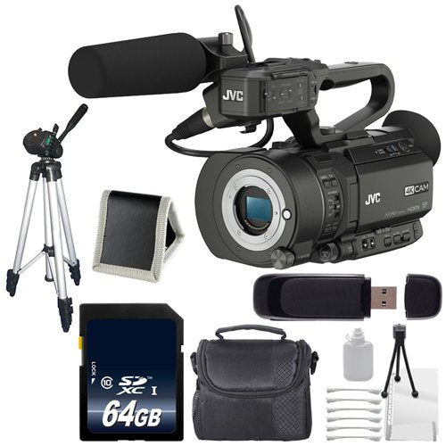 JVC GY-LS300 4KCAM Handheld S35mm Camcorder (International Model) (Body Only) + 64GB Memory Card Pro Bundle