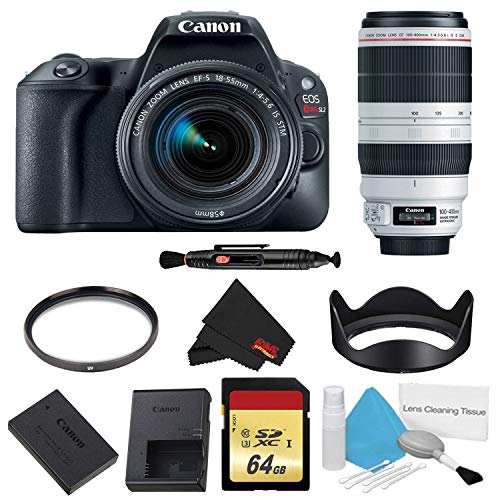 Canon EOS Rebel SL2 DSLR Camera with 18-55mm Lens (Black) Basic w/Memory Kit + 100-400mm Lens (International Model)