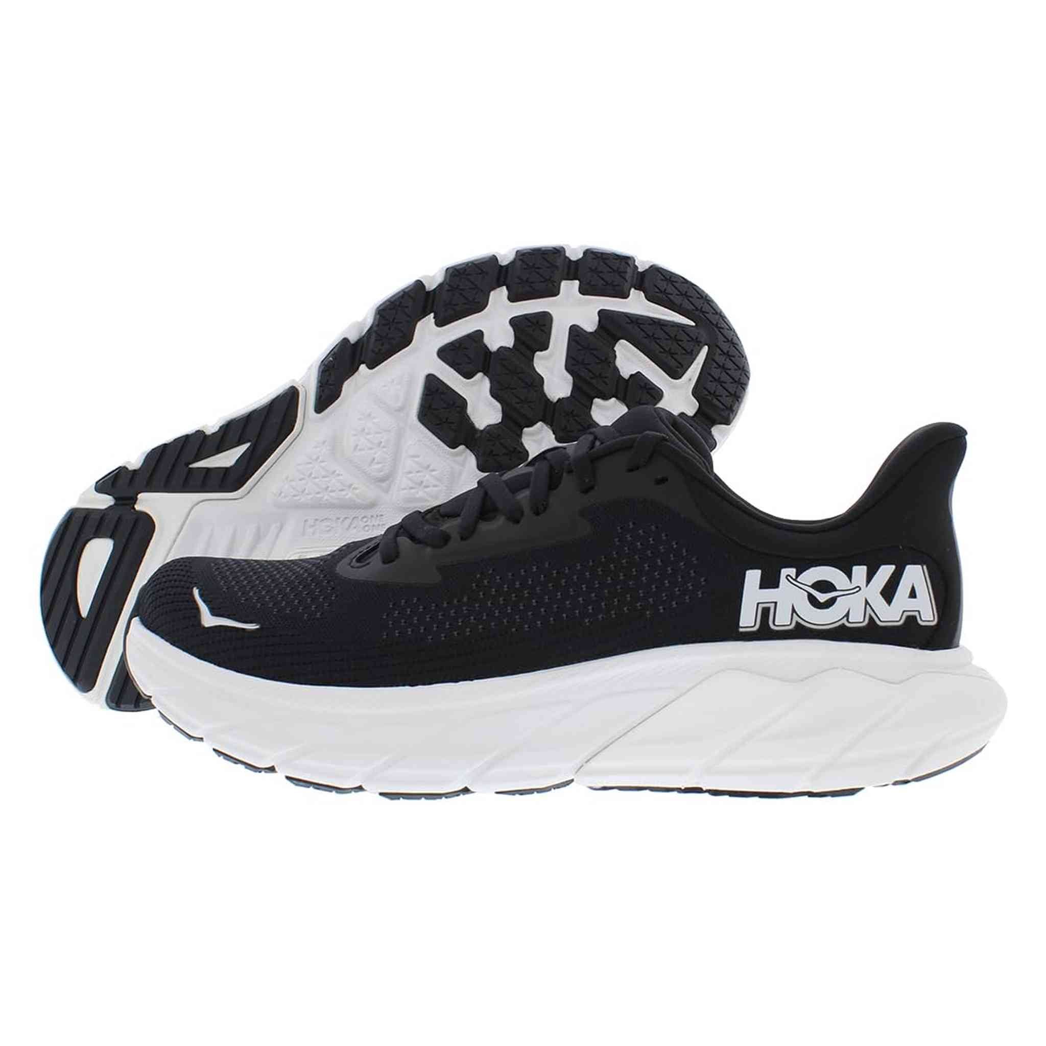Hoka Men's Arahi 7 Sneaker, Black/White, 9.5