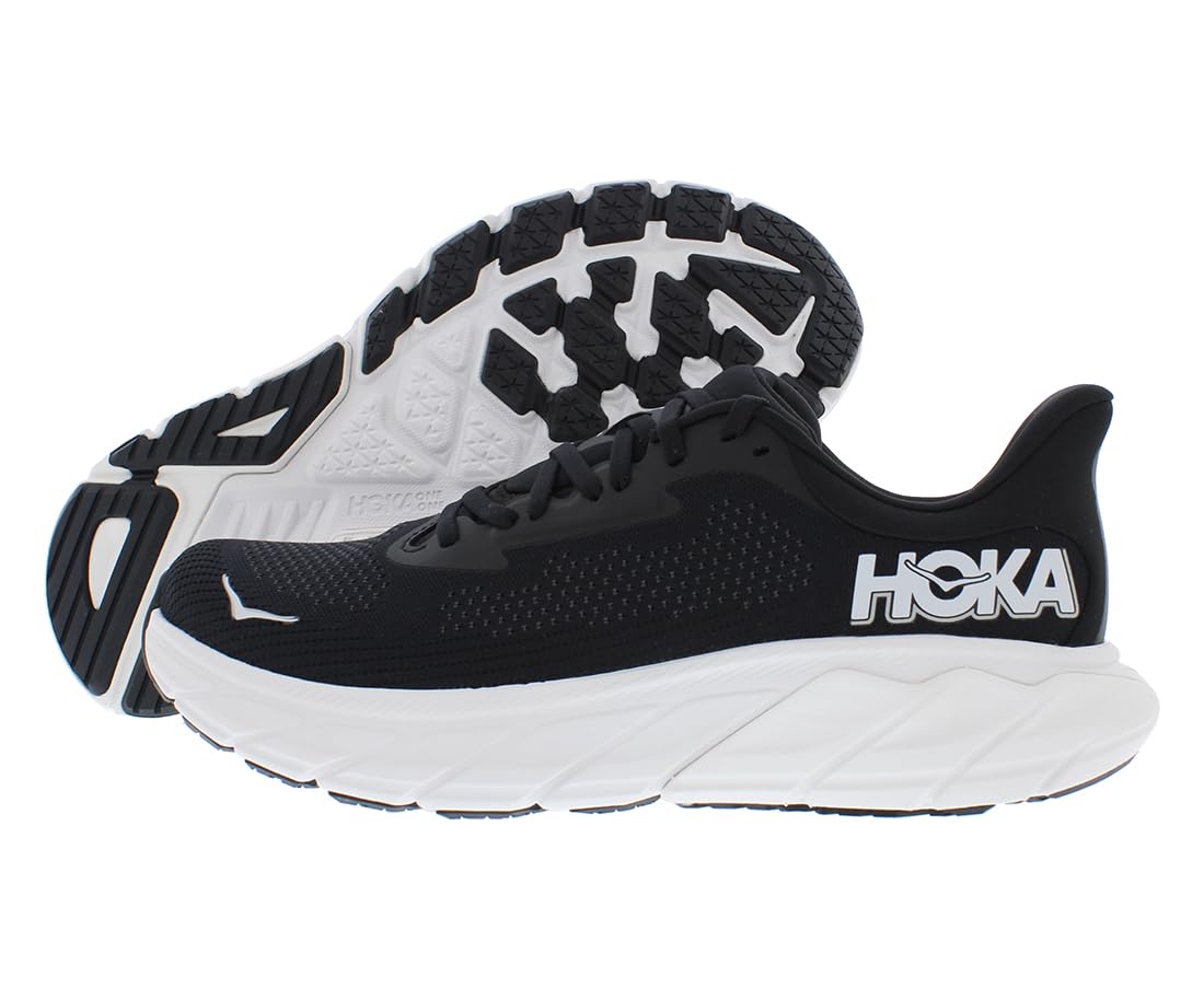 Hoka Men's Arahi 7 Sneaker, Black/White, 10.5
