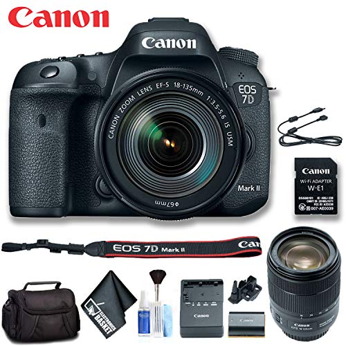 Canon EOS 7D Mark II DSLR Camera with 18-135mm f/3.5-5.6 IS USM Lens & W-E1 Wi-Fi Adapter (Intl Model) Standard Bundle