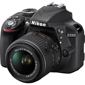 Nikon D3300 DSLR Camera with 18-55mm Lens 1532 Advanced Bundle W/Bag, Extra Battery, LED Light, Mic, Filters and More
