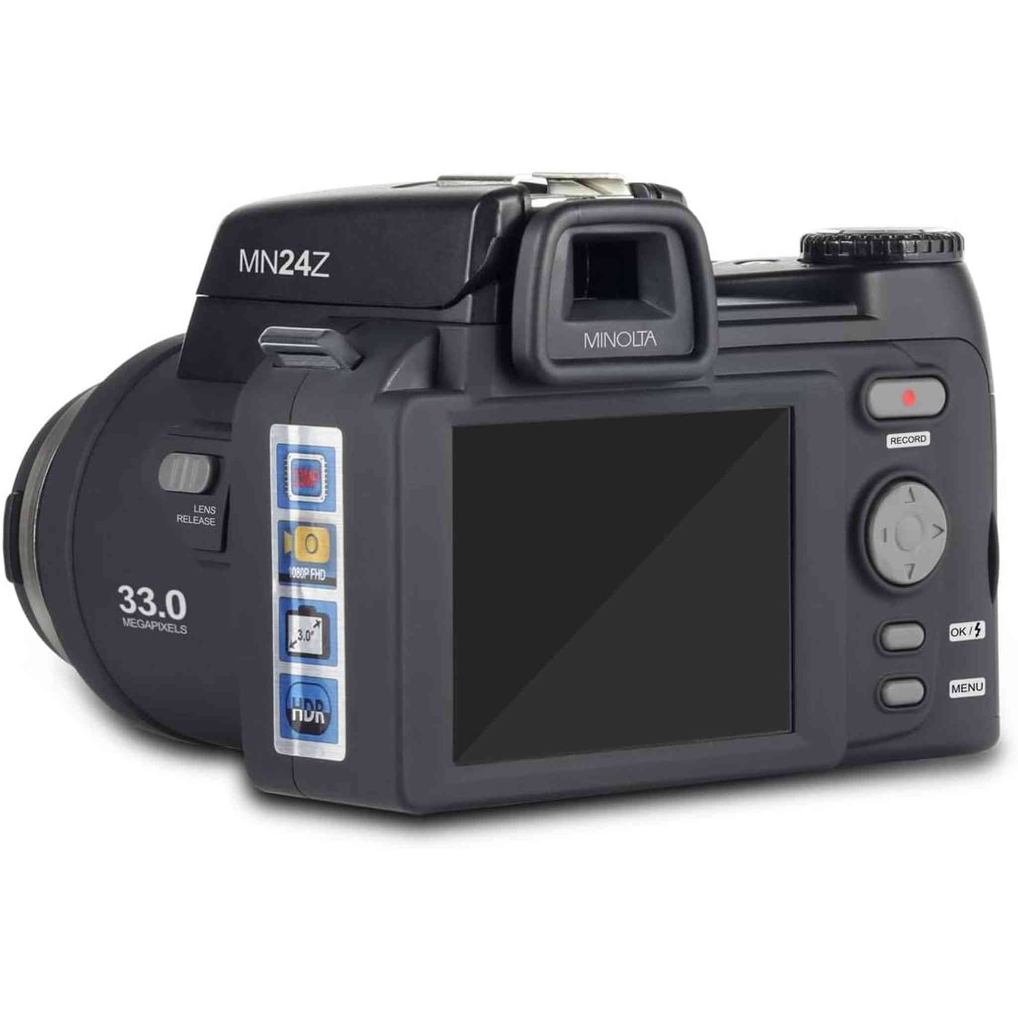 Minolta MN24Z 33 MP / 1080p HD Digital Camera w/Interchangeable Lens Kit Black Minolta