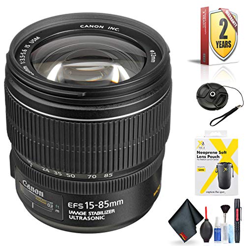 Canon EF-S 15-85mm f/3.5-5.6 is USM Lens for Canon EF-S Mount + Accessories (International Model with 2 Year Warranty)