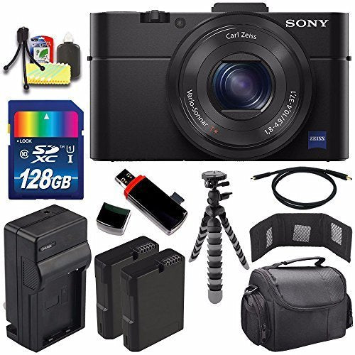 Sony Cyber-shot DSC-RX100M2 Digital Camera + Extra battery + Charger + 128GB Bundle 9 - International Version (No Warran