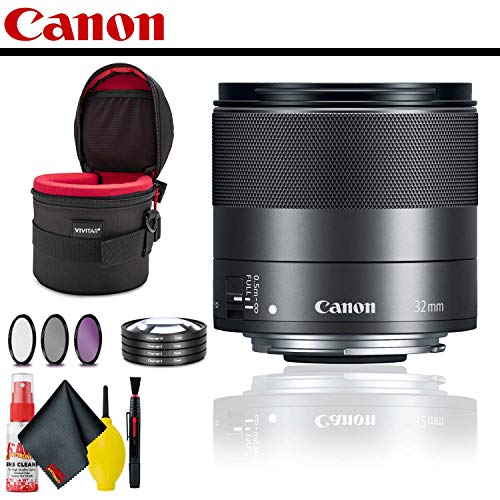 Canon EF-M 32mm f/1.4 STM Lens With Lens Case, Filter Kit AND Cleaning Kit