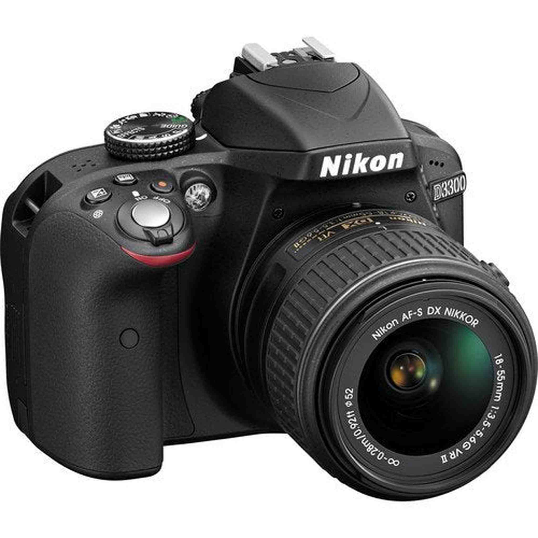 Nikon D3300 DSLR Camera with 18-55mm Lens 1532 Advanced Bundle W/Bag, Extra Battery, LED Light, Mic, Filters and More