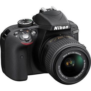 Nikon D3300 DSLR Camera with 18-55mm Lens 1532 Advanced Bundle W/Bag, Extra Battery, LED Light, Mic, Filters and More