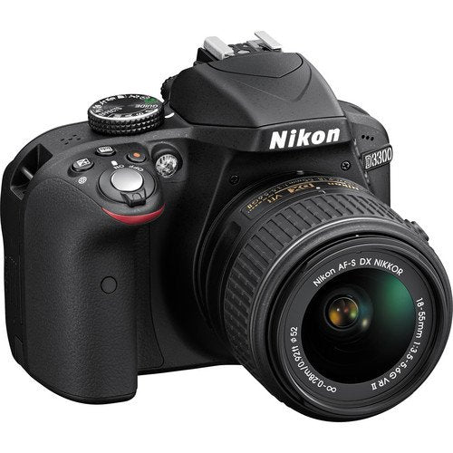 Nikon D3300 DSLR Camera with 18-55mm Lens 1532 Advanced Bundle W/Bag, Extra Battery, LED Light, Mic, Filters and More