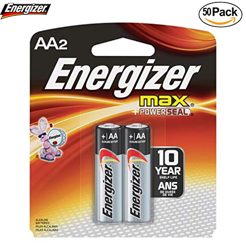 Energizer E91BP-2 AA Size Alkaline General Purpose Battery, AA - Alkaline - 1.5 V DC - 50-2 Packs (100 Batteries Total) Bundle