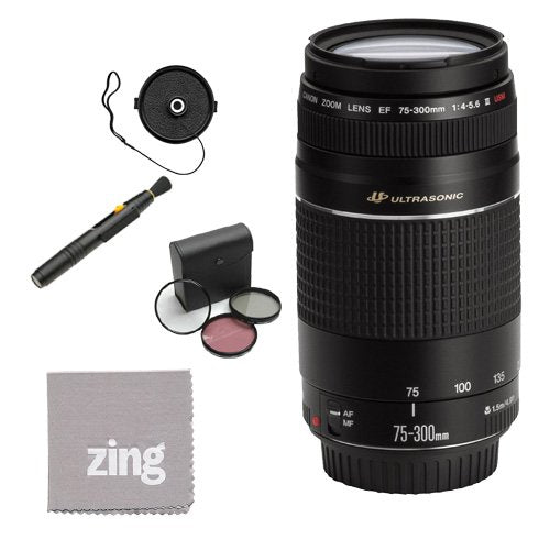 Canon EF 75-300mm f/4-5.6 III USM Telephoto Zoom Lens for Canon SLR Cameras Super Accessory Saver Kit