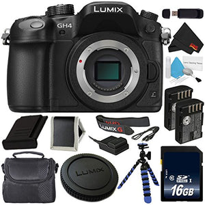 Panasonic DMC-GH4 Digital Camera + 16GB Memory Card + DMW-BLF19 Lithium Ion Battery + Deluxe Cleaning Kit Bundle- Intern