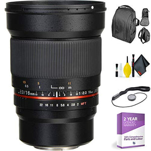ROKINON 16MM f/2.0 Micro 4/3 + Deluxe Lens Cleaning Kit Bundle