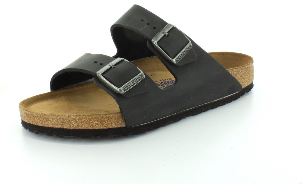 Birkenstock Unisex Arizona Black Oiled Leather Sandals - 7-7.5 B M US Women