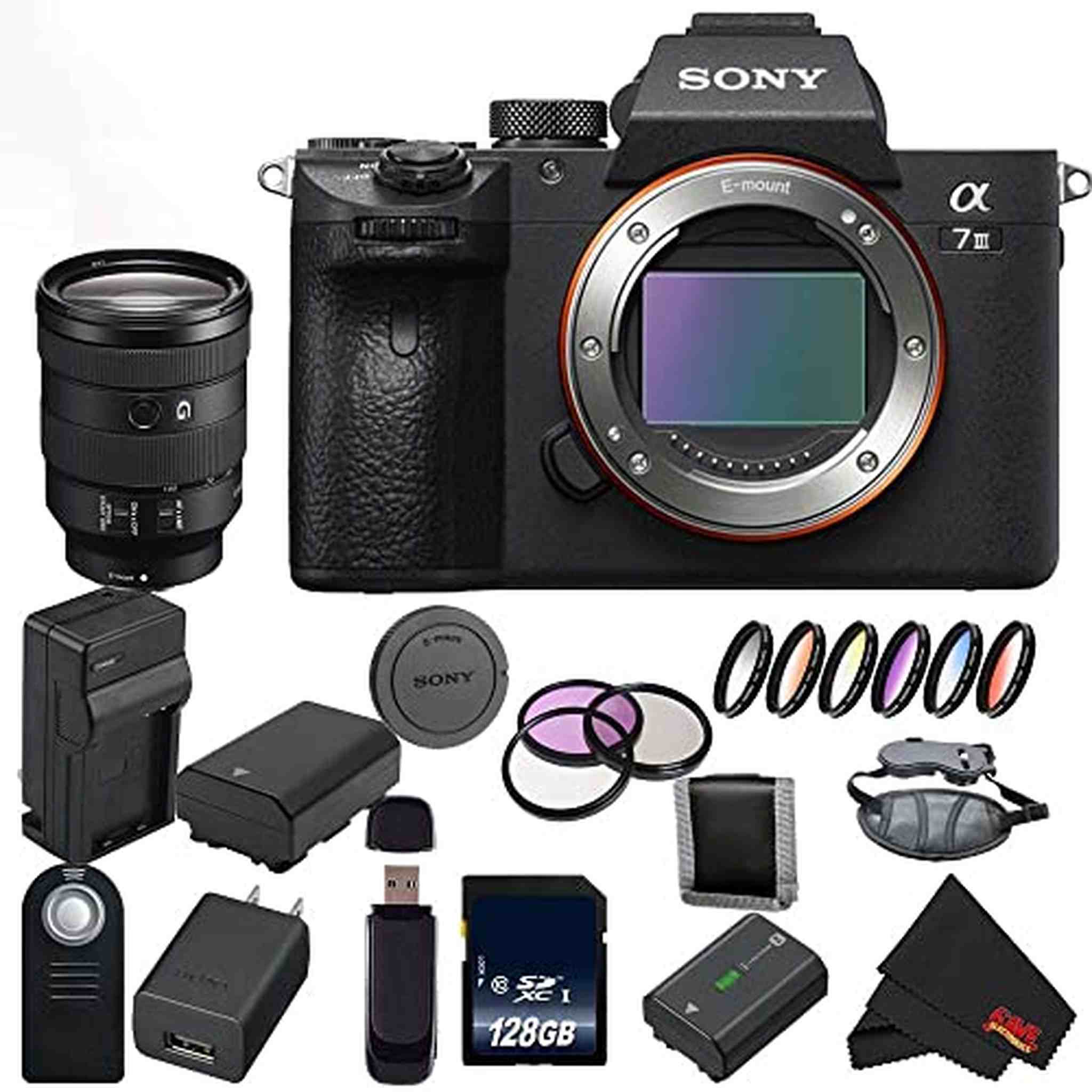 Sony Alpha a7 III ILCE7M3/B Mirrorless Digital Camera International Model + Sony 24-105mm Lens Base Bundle - Used Sony