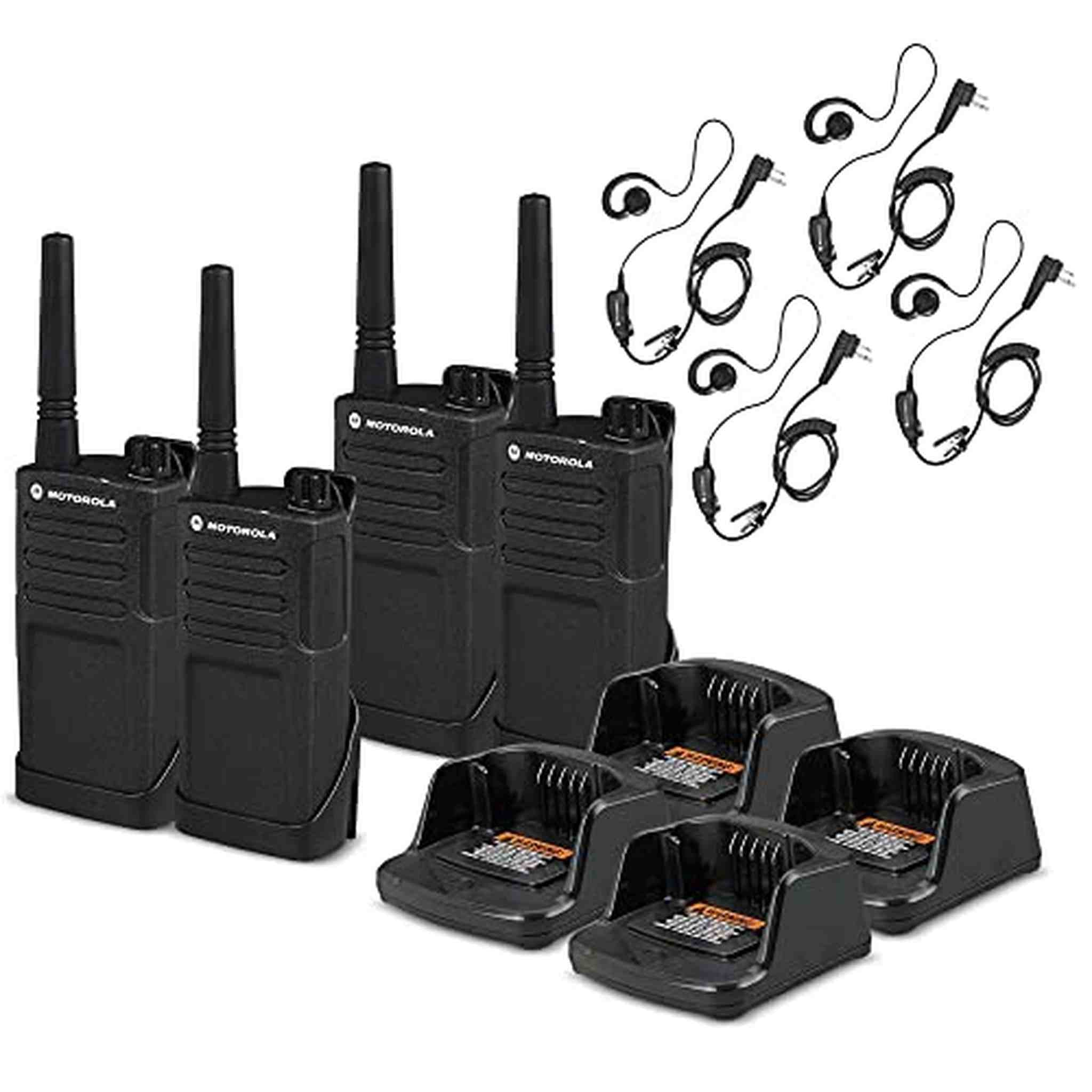 4 x Motorola RMM2050 On-Site 2-Way Radio RMM2050 - 4 Pack With Mic Bundle Motorola Solutions