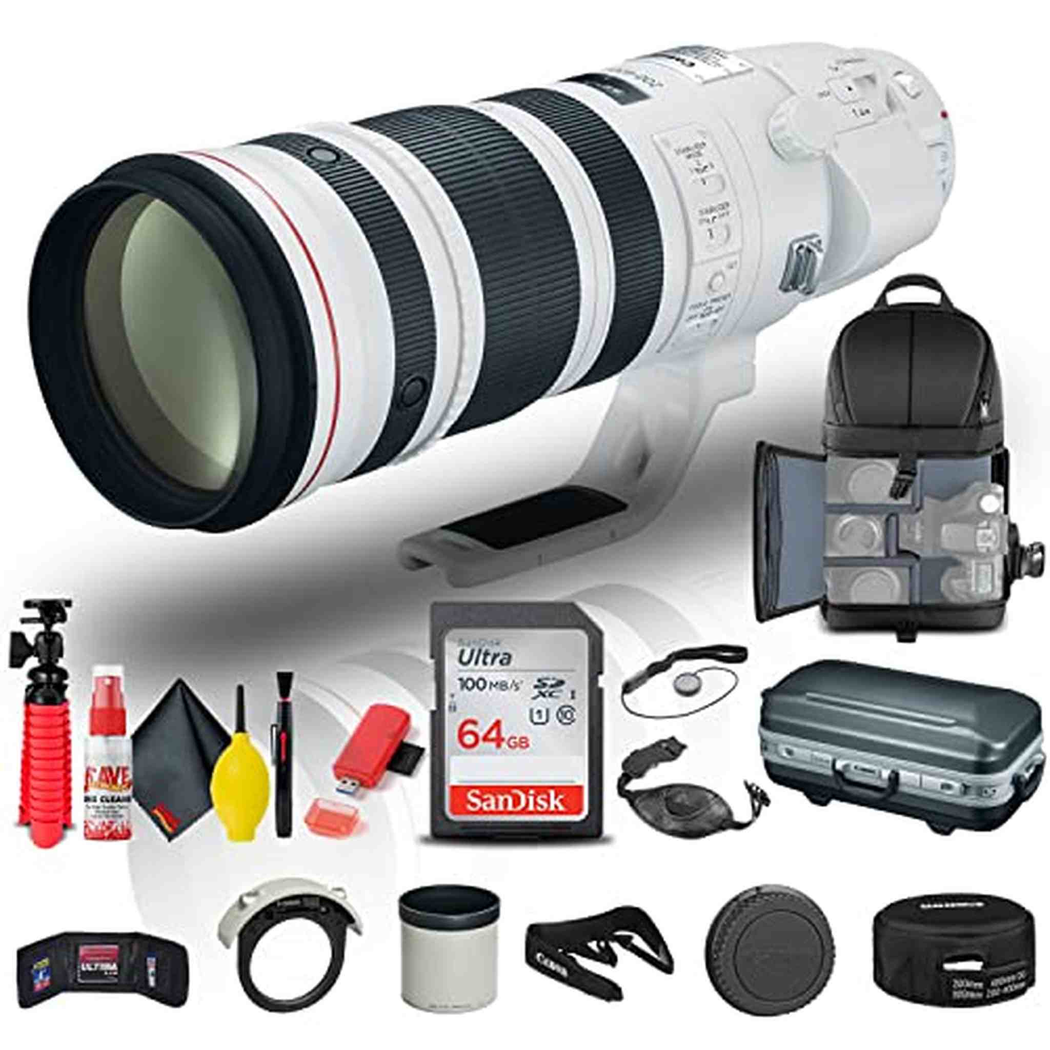 Canon EF 200-400mm f/4L IS USM Extender 1.4x Lens 5176B002 + BackPack + More - Reconditioned Canon