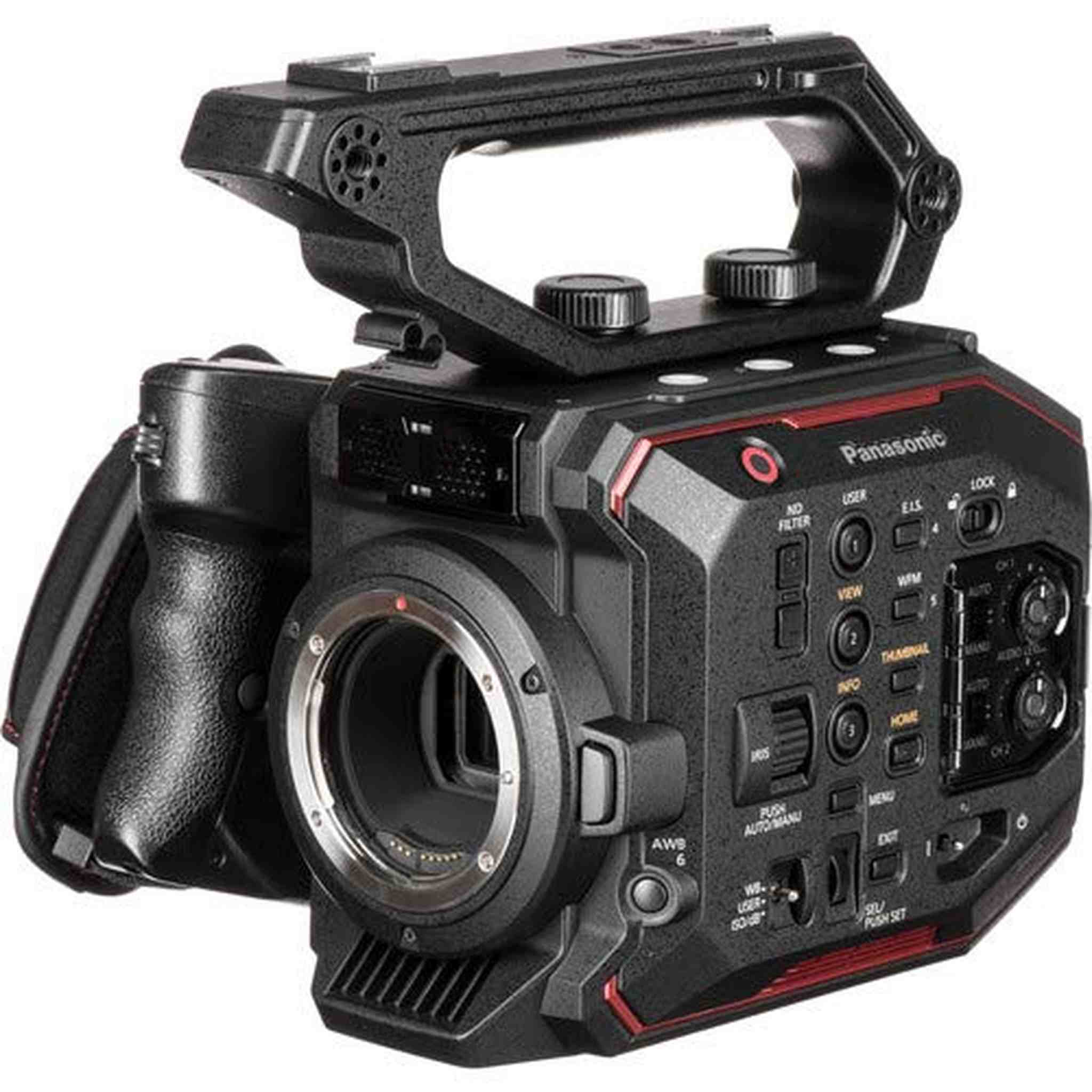 Panasonic AU-EVA1 Compact 5.7K Super 35mm Cinema Camera W/ 256GB Memory Card, Mic, and External Monitor Panasonic