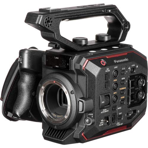 Panasonic AU-EVA1 Compact 5.7K Super 35mm Cinema Camera W/ 256GB Memory Card, Mic, and External Monitor